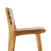 Continental Designs 66cm Cassie Cowhide Leather &amp; Teak Wood Counter Stool