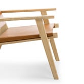 Continental Designs Lavell Cowhide Leather &amp; Teak Wood Armchair