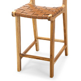 Continental Designs 66cm Cassie Cowhide Leather &amp; Teak Wood Counter Stool