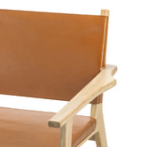Continental Designs Lavell Cowhide Leather &amp; Teak Wood Armchair