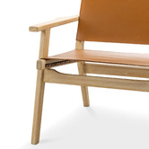 Continental Designs Lavell Cowhide Leather &amp; Teak Wood Armchair