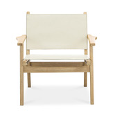 Continental Designs Lavell Cowhide Leather &amp; Teak Wood Armchair