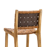 Continental Designs 66cm Cassie Cowhide Leather &amp; Teak Wood Counter Stool