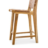 Continental Designs 66cm Cassie Cowhide Leather &amp; Teak Wood Counter Stool