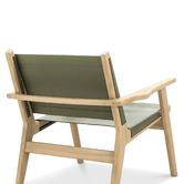 Continental Designs Lavell Cowhide Leather &amp; Teak Wood Armchair