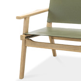 Continental Designs Lavell Cowhide Leather &amp; Teak Wood Armchair