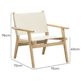 Continental Designs Lavell Cowhide Leather &amp; Teak Wood Armchair
