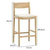 Continental Designs 68.5cm Skyler Cowhide Leather &amp; Teak Wood Counter Stool