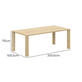 Continental Designs Bini Oak Wood Dining Table
