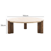 Continental Designs Dani Turkish Travertine Coffee Table
