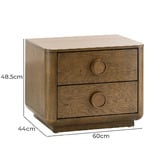 Continental Designs Circe 2 Drawer Bedside Table