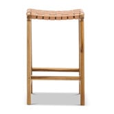 Continental Designs 66cm Cassie Leather &amp; Teak Counter Stool