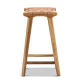 Continental Designs 66cm Cassie Leather &amp; Teak Counter Stool