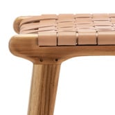 Continental Designs 66cm Cassie Leather &amp; Teak Counter Stool