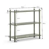 Continental Designs Harper 3 Tier Low Bookshelf