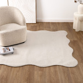 Lifestyle Floors Ivory Effie Hand-Tufted Scalloped Rug