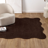 Lifestyle Floors Chocolate Effie Hand-Tufted Scalloped Rug