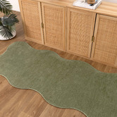 Lifestyle Floors Olive Effie Hand-Tufted Scalloped Runner