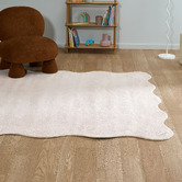 Lifestyle Floors Blush Effie Hand-Tufted Scalloped Rug