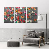 Our Artists' Collection Silver Magnolia Triptych Stretched Canvas