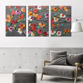 Our Artists' Collection Silver Magnolia Triptych Stretched Canvas