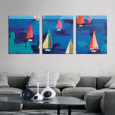 Our Artists' Collection Adrian's Regatta Triptych Wall Art