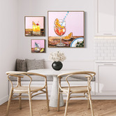 Our Artists&#039; Collection Gin &amp; Tonic on Pink Printed Wall Art