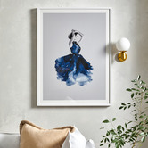 Our Artists&#039; Collection Lady in Blue Printed Wall Art