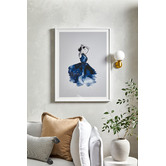 Our Artists&#039; Collection Lady in Blue Printed Wall Art