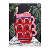Our Artists' Collection Bush Budgies &amp; Monstera Printed Wall