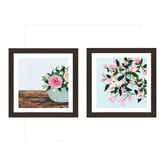 Our Artists' Collection 2 Piece Blushing Petals Framed Paper Print Wall Art Set