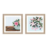 Our Artists' Collection 2 Piece Blushing Petals Framed Paper Print Wall Art Set
