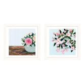Our Artists' Collection 2 Piece Blushing Petals Framed Paper Print Wall Art Set