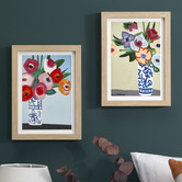 Our Artists' Collection 2 Piece Vivid Blooms Framed Paper Print Wall Art Set