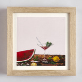 Our Artists' Collection 2 Piece Summer Fizz &amp; Fruit Delight Framed Paper Print Wall Art Set