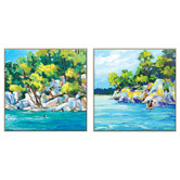 Our Artists' Collection 2 Piece Swim to the Rocks Canvas Wall Art Set