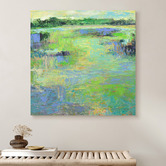 Spyglass Gallery Wetland with Yellow Sky Canvas Wall Art