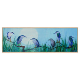 Spyglass Gallery Night Herons &amp; Moon Canvas Wall Art