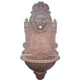 Cast Iron Outdoor Bronze Lion Cast Iron Wall Fountain Set