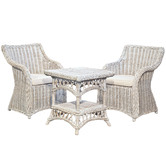 Cast Iron Outdoor 3 Piece Roma Wicker Coffee Table &amp; Chair Set
