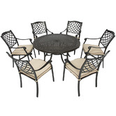Cast Iron Outdoor Orchis Round Cast Aluminium Outdoor Dining Set