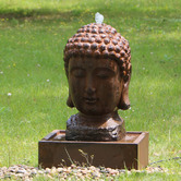 Cast Iron Outdoor Lucky Buddha Water Fountain with LED