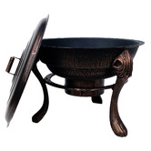 Cast Iron Outdoor Vesuvius Fire Pit BBQ with Lid