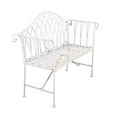 Cast Iron Outdoor White Lavinia Iron Outdoor Bench