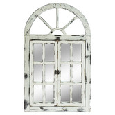 Cast Iron Outdoor Rustic White Scarlett Window Mirror