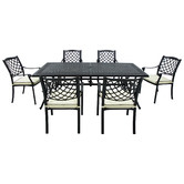 Cast Iron Outdoor 7 Piece Thera Cast Aluminium Outdoor Dining Table &amp; Chair Set