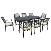 Cast Iron Outdoor 9 Piece Thera Cast Aluminium Outdoor Dining Table &amp; Chair Set