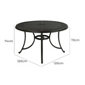 Cast Iron Outdoor Orchis Round Cast Aluminium Outdoor Dining Table