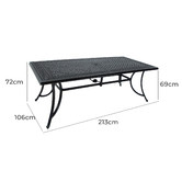 Cast Iron Outdoor 213cm Thera Cast Aluminium Outdoor Dining Table