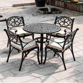 Cast Iron Outdoor 4 Seater Marco Outdoor Dining Table &amp; Chair Set